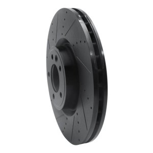 Land Rover Defender 110 Brake Rotor (1) - Front Left - R1 Concepts - Drilled & Slotted - Black - `18-`25